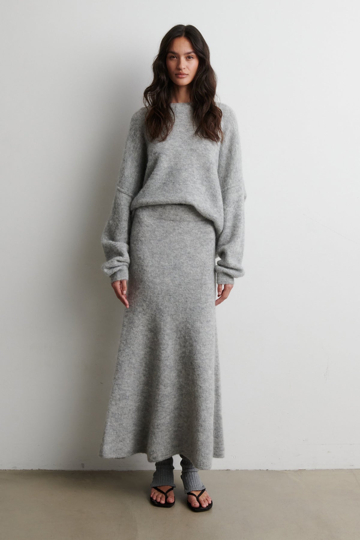 Pollenza Knit Pullover - Light Grey Melange