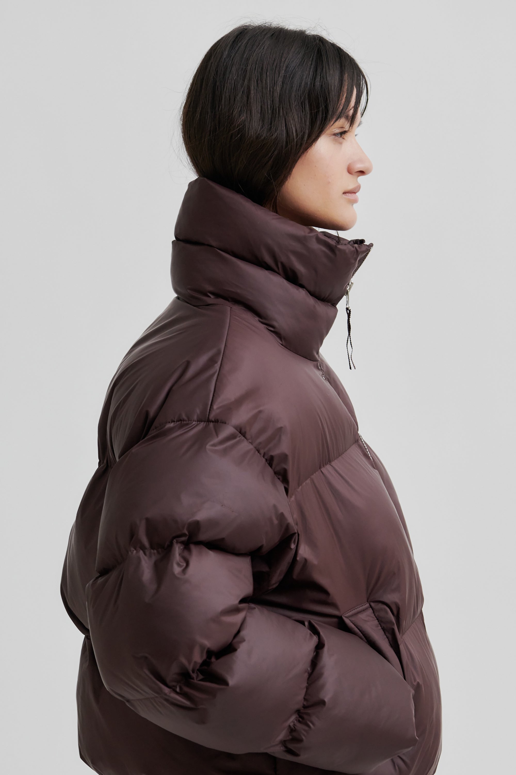 Riya Puffer Jacket - Chocolate Plum