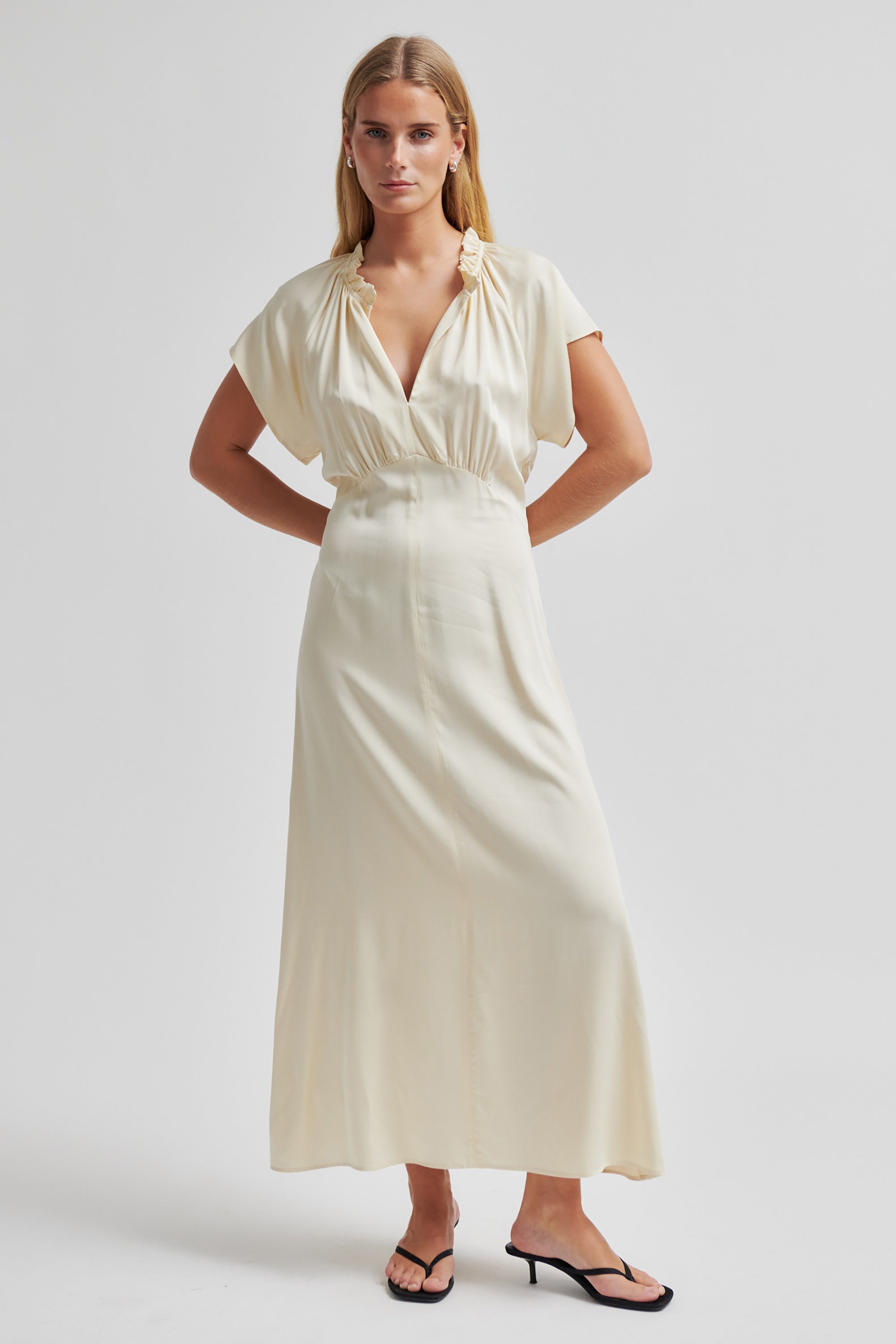 Shera Frill Dress - Alabaster Gleam