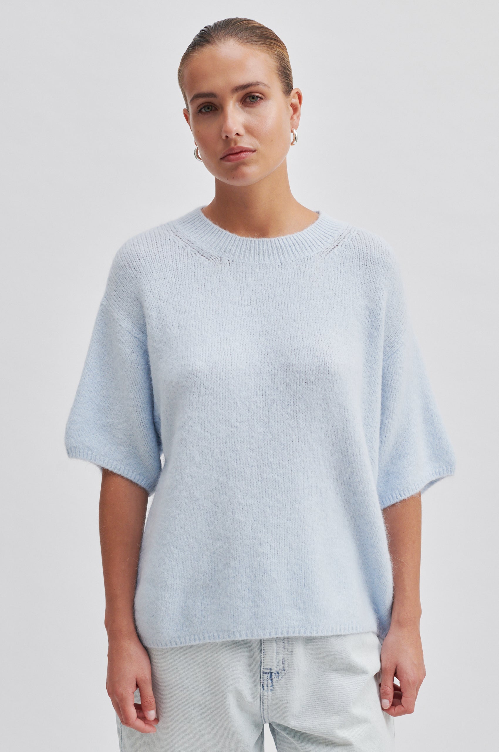 Second Female Wanda Knit O-Neck Top - Ice Water - RUM Amsterdam