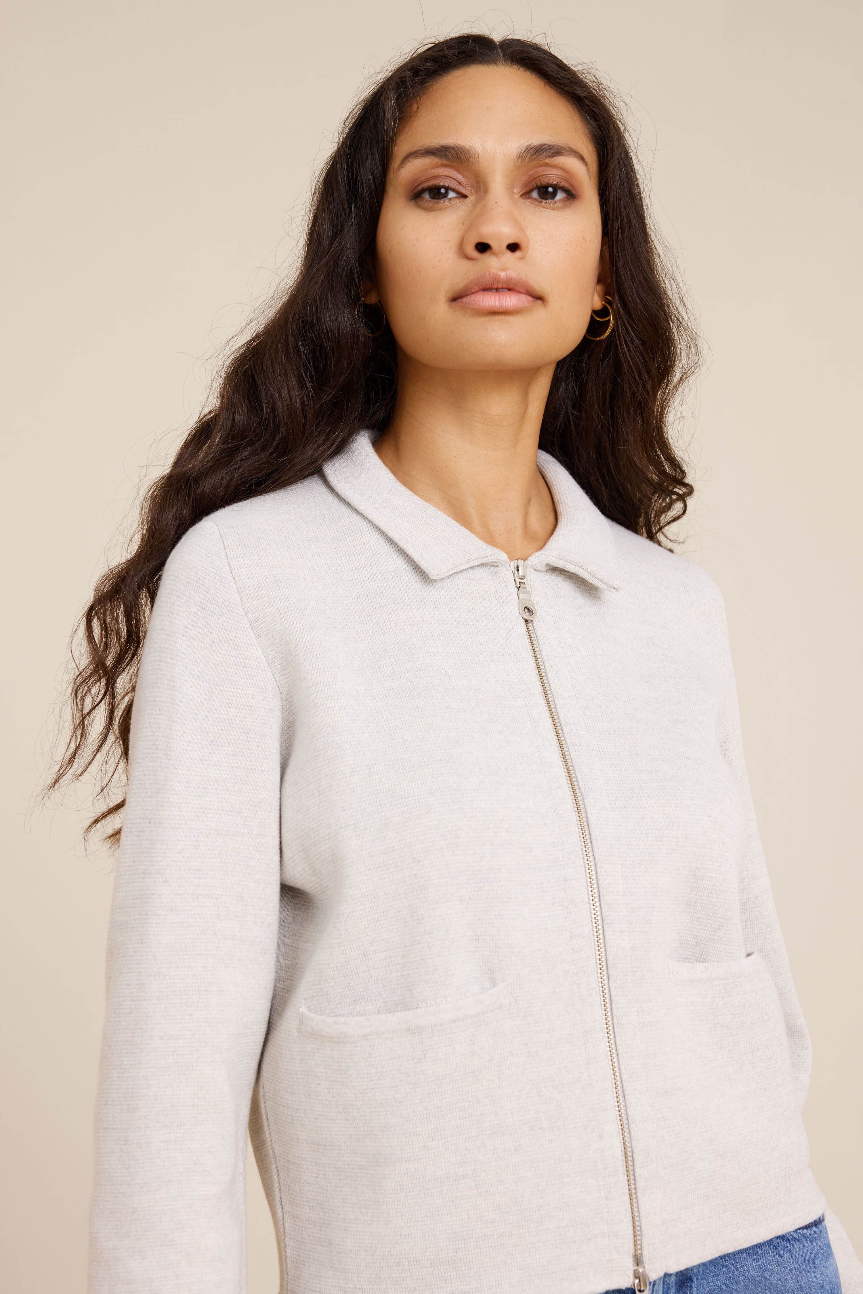  Giselle Cardigan - Light Melange Grey - RUM Amsterdam