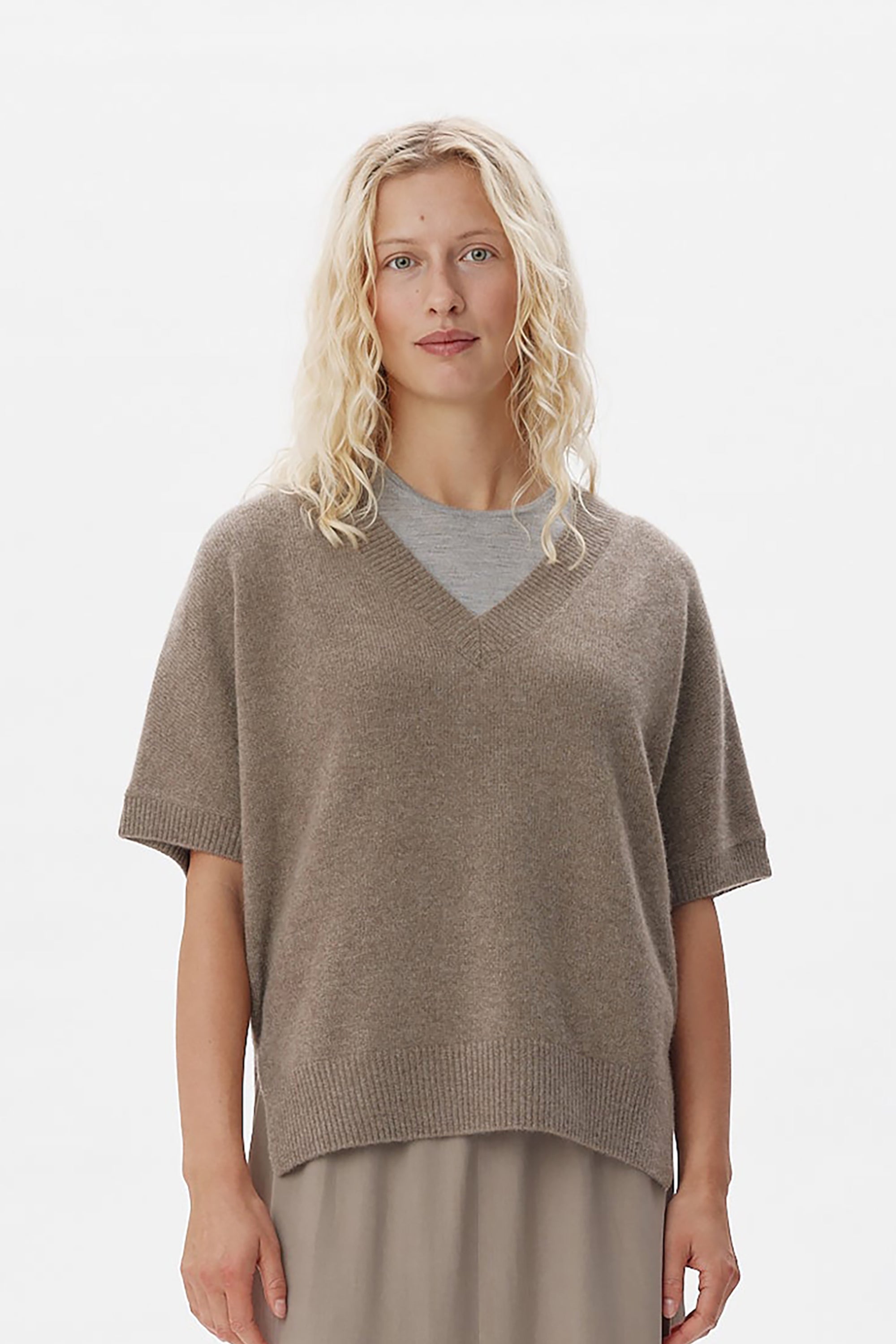 Helle Top - Brown Taupe Melange