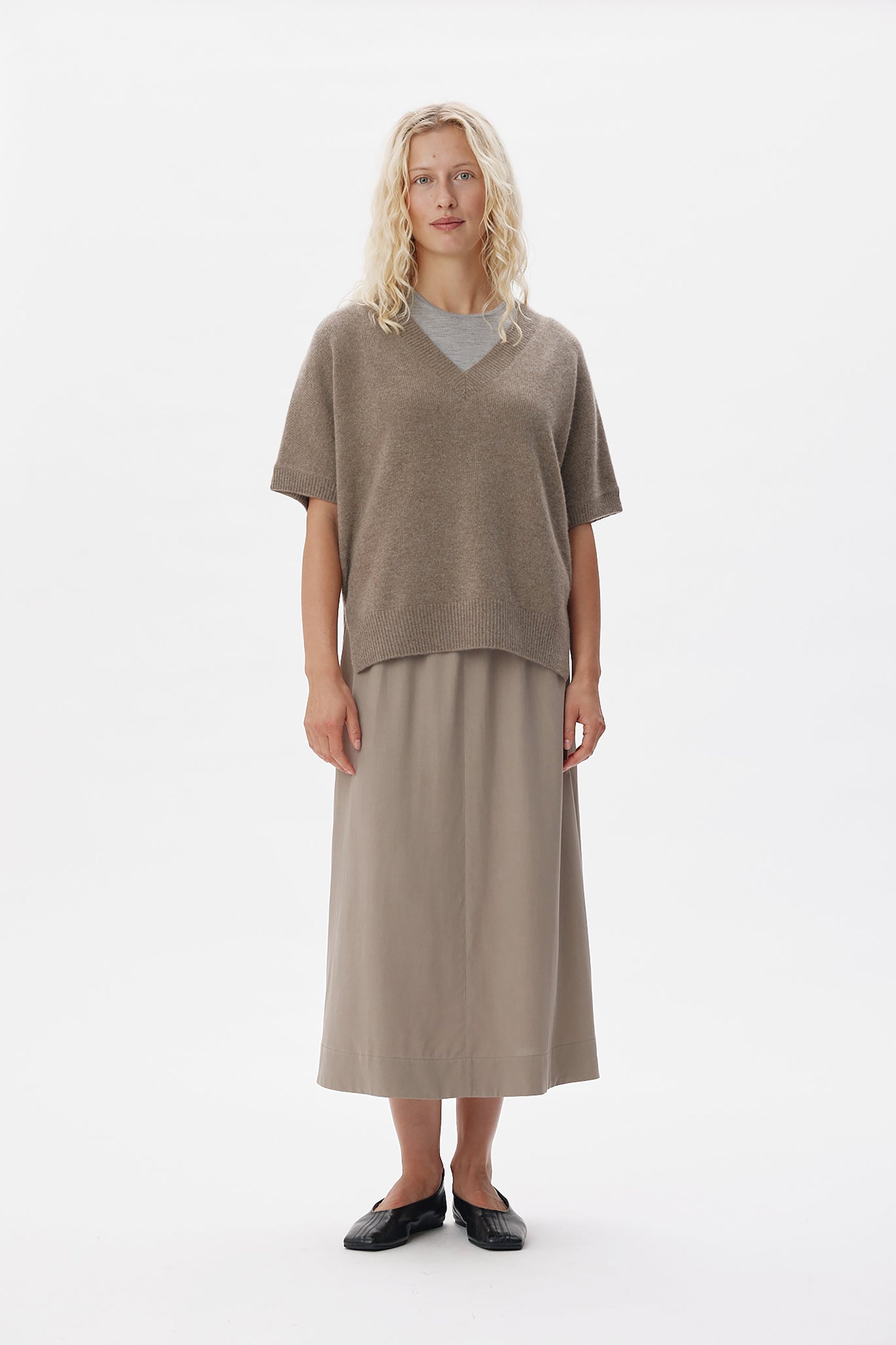 Helle Top - Brown Taupe Melange