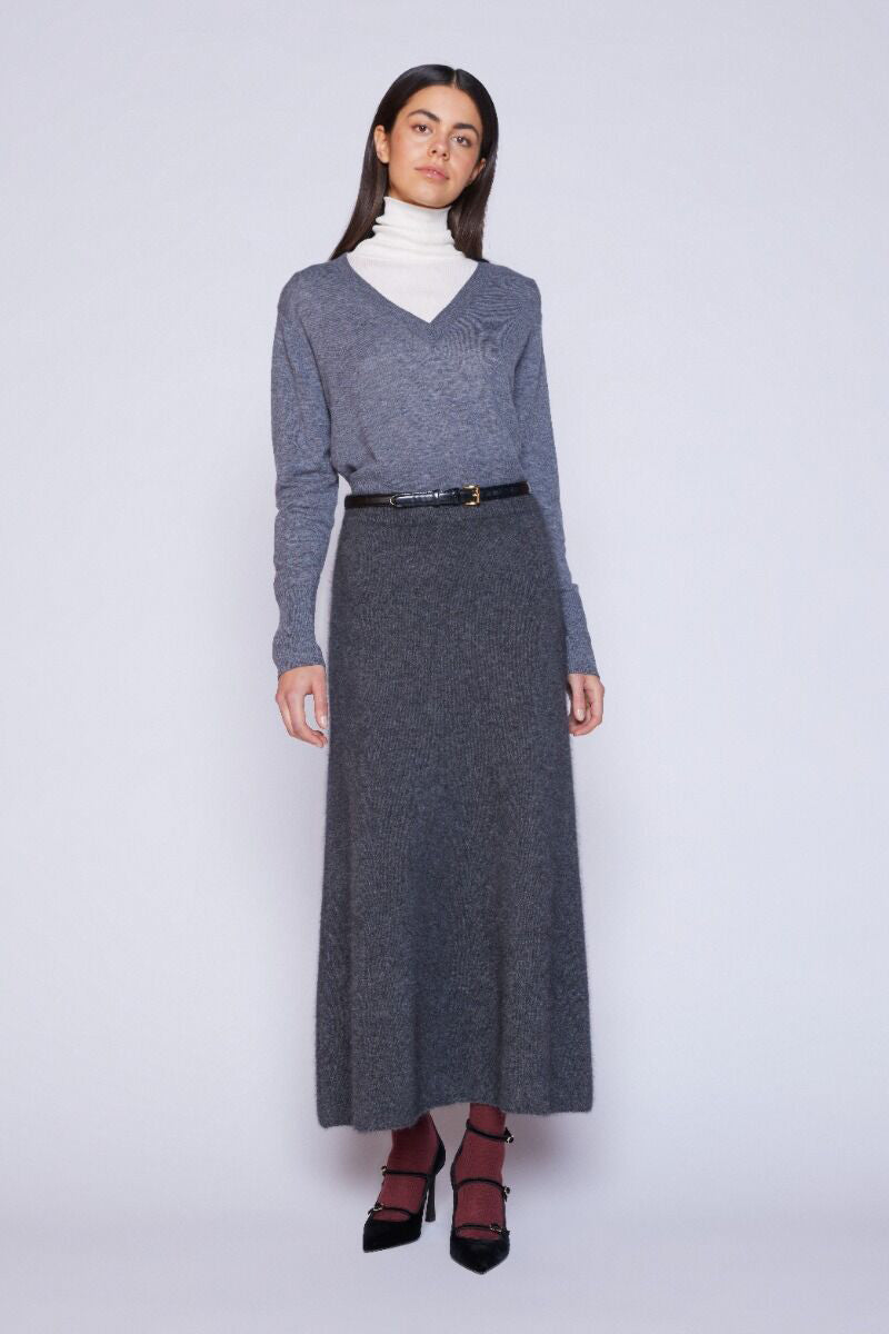 Six Ames Isabella Skirt - Dark Grey Melange - RUM Amsterdam