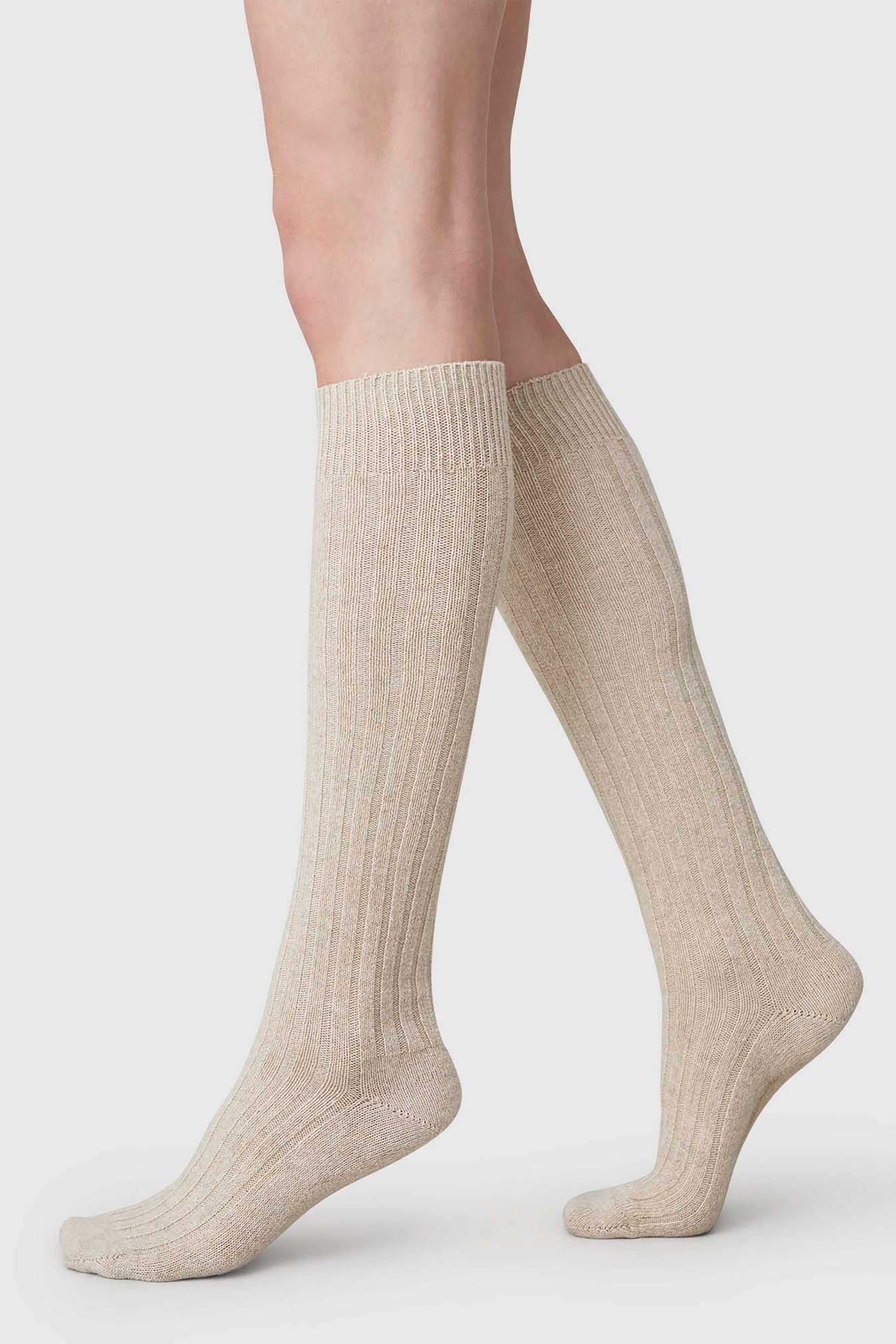 Bodil Chunky Knee-High Socks - Oat