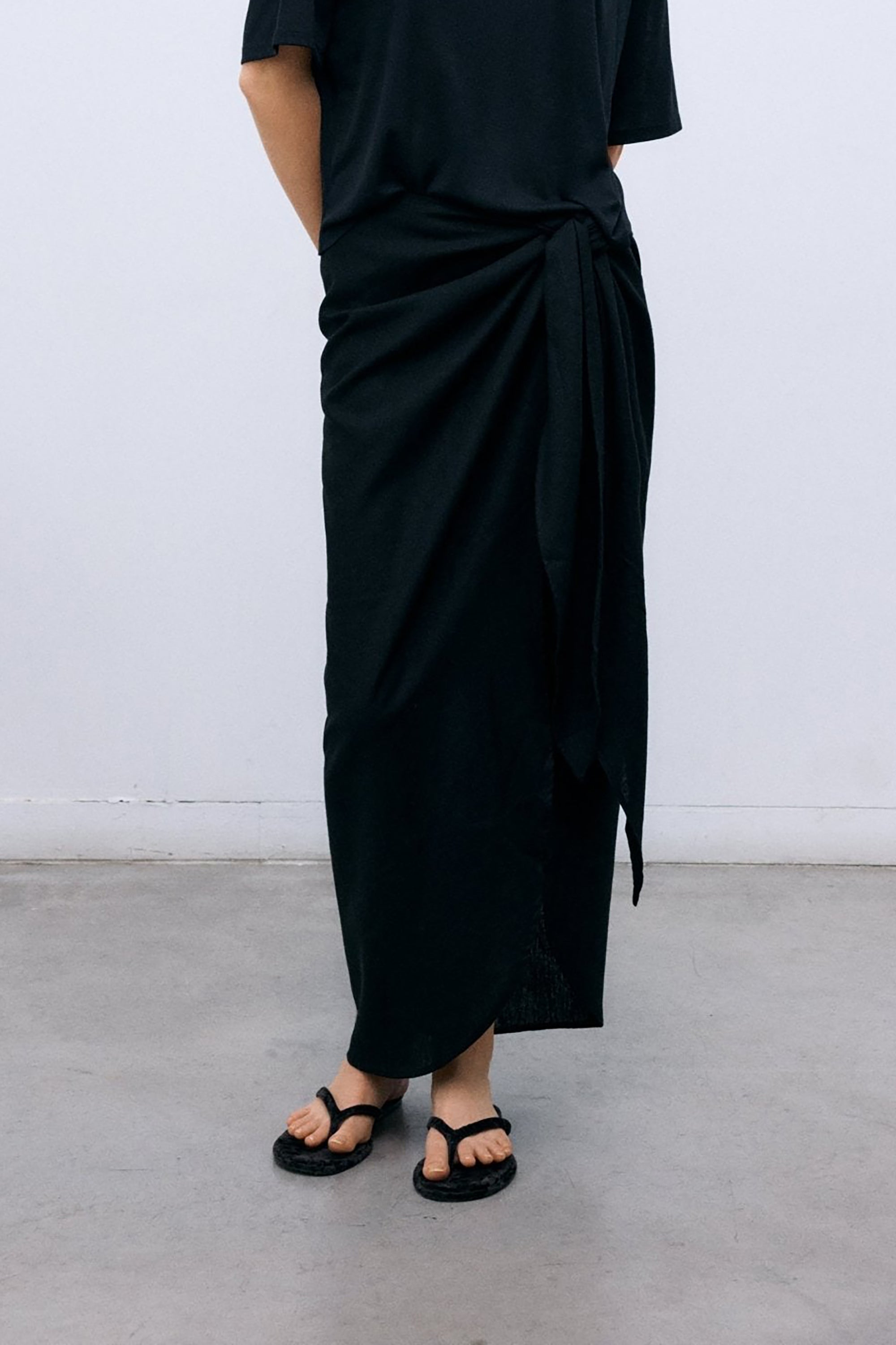 Melissa Wrap Skirt - Midnight Black