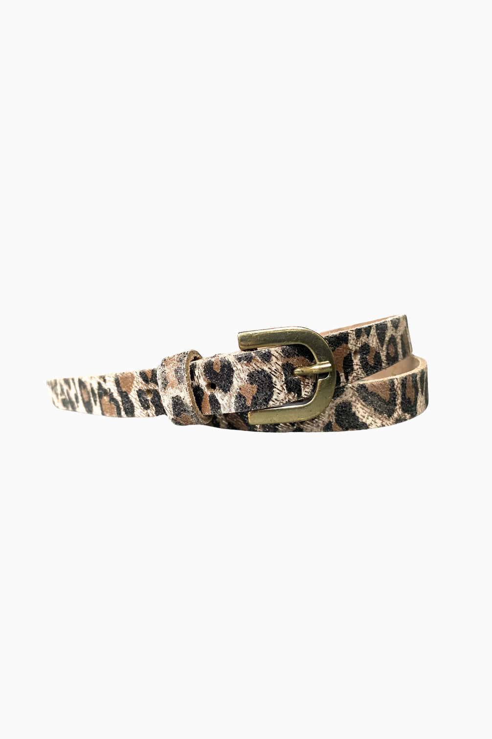 Lena Leather Belt - Leopard Metallic